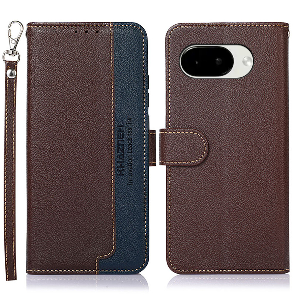 (Brown) Khazneh For Google Pixel 10A Case Rfid Blocking Wallet Litchi Texture Pu Leather Phone Cover With Strap Brown 6914294398436