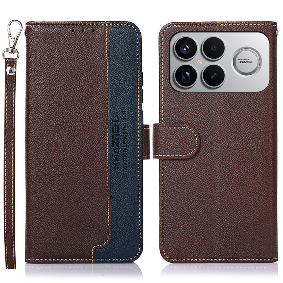 (Brown) Khazneh For Xiaomi Redmi K90 Pro Max 5G / Poco F8 Ultra Case Rfid Blocking Wallet Litchi Texture Pu Leather Phone Cove Brown 6914297783840
