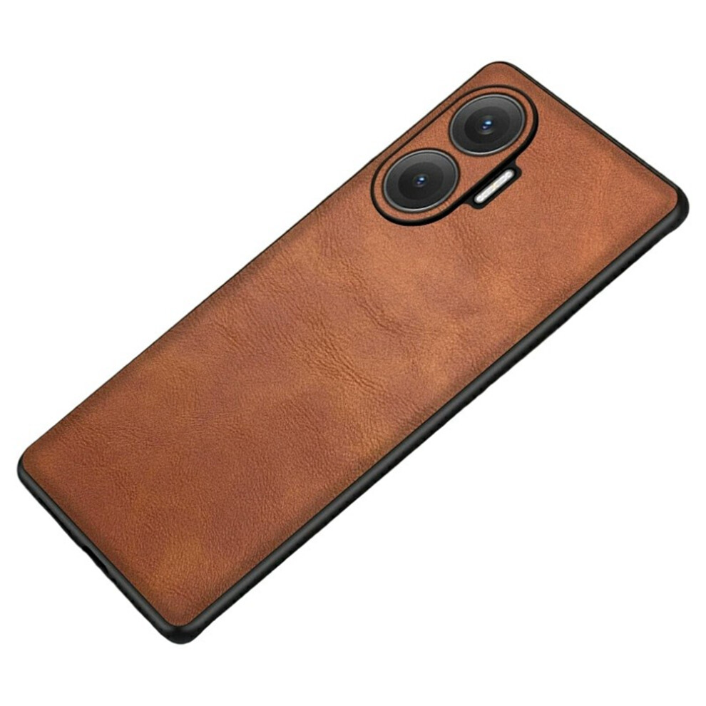 (Brown) For Xiaomi Redmi Turbo 4 Pro 5G Case Retro Leather Coated Pc + Tpu Phone Cover Brown 6914294683105