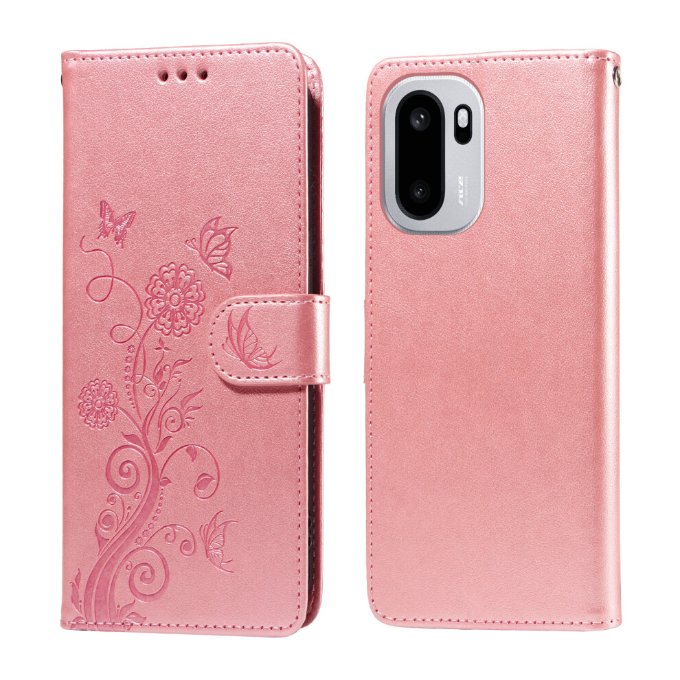 (Pink) For Oneplus 15R 5G / Ace 6T 5G / Ace 6 5G Leather Case Butterfly Floral Imprint Wallet Stand Cover Pink 6914297919744