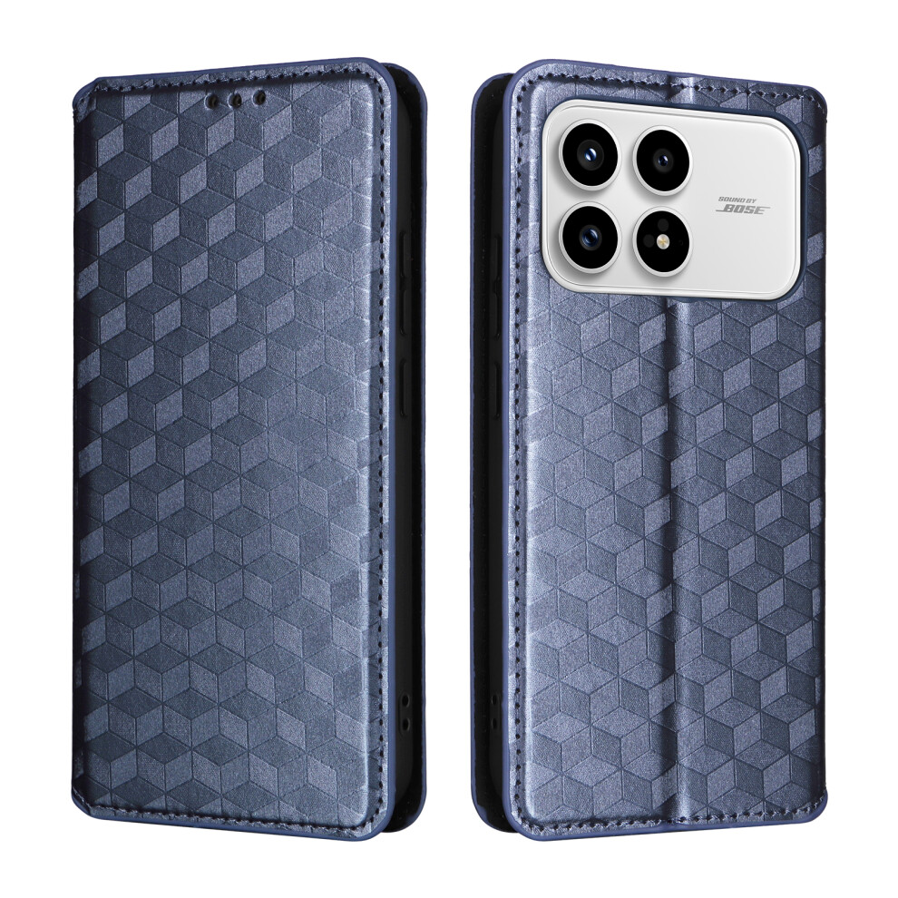 (Blue) For Xiaomi Poco F8 Pro / Redmi K90 5G Case Wallet Rhombus Imprinted Pu Leather Phone Cover Blue 6914294336933