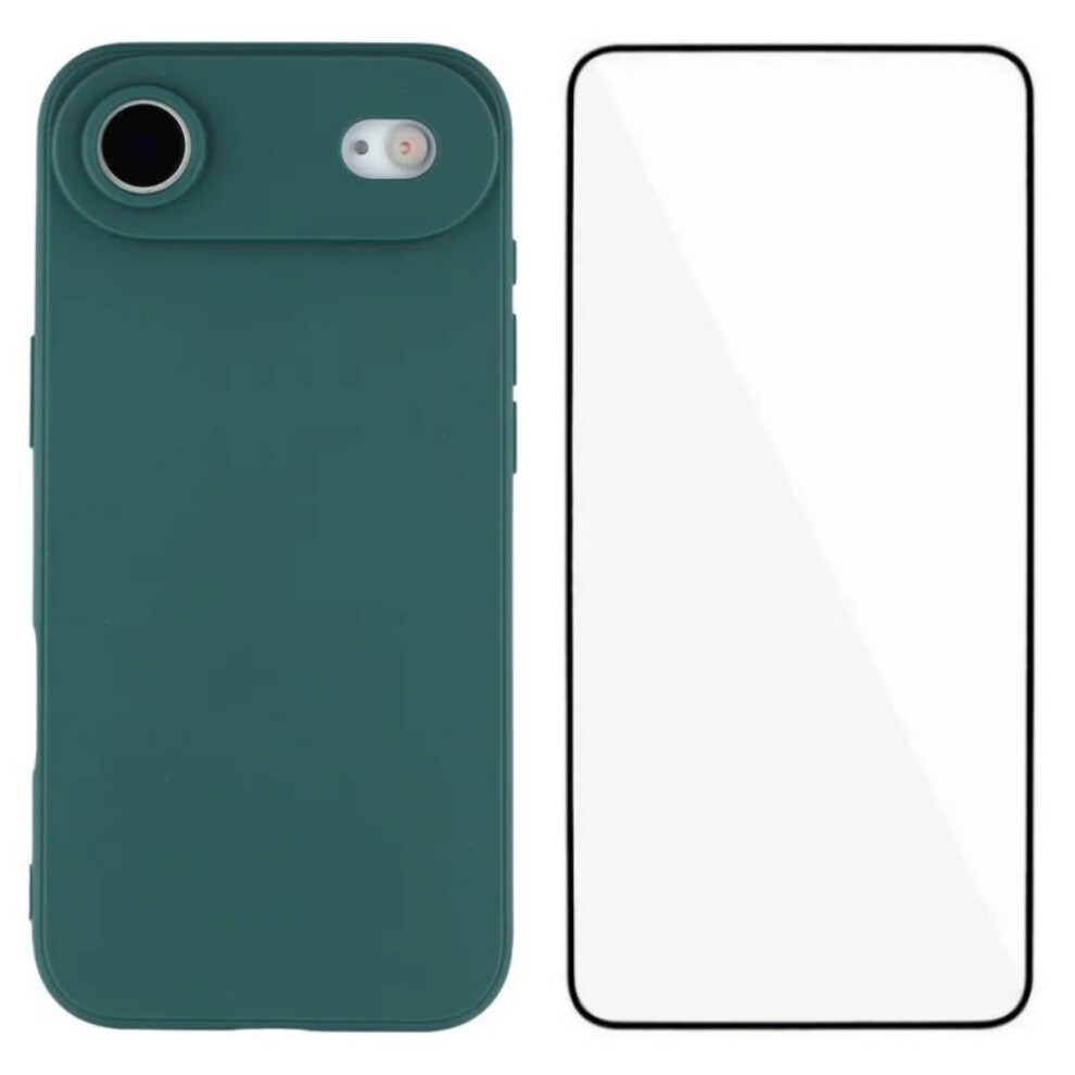 (Army ) Wanlonfeng For Iphone Air Case Zb Series Precise Cutouts Straight Edge Tpu Phone Cover With Tempered Glass Film Green 6914296777918