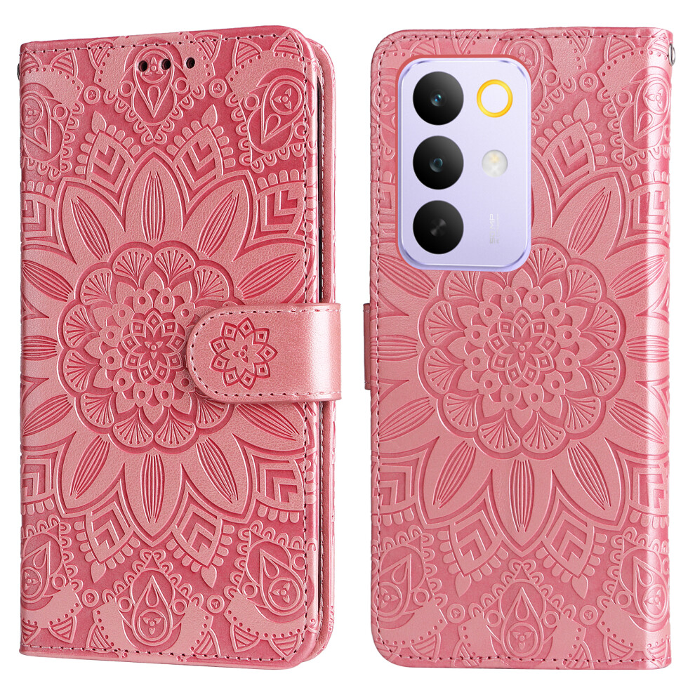 (Pink) For Realme C85 Pro 4G Case Sunflower Imprint Leather Wallet Phone Cover Pink 6914292393877