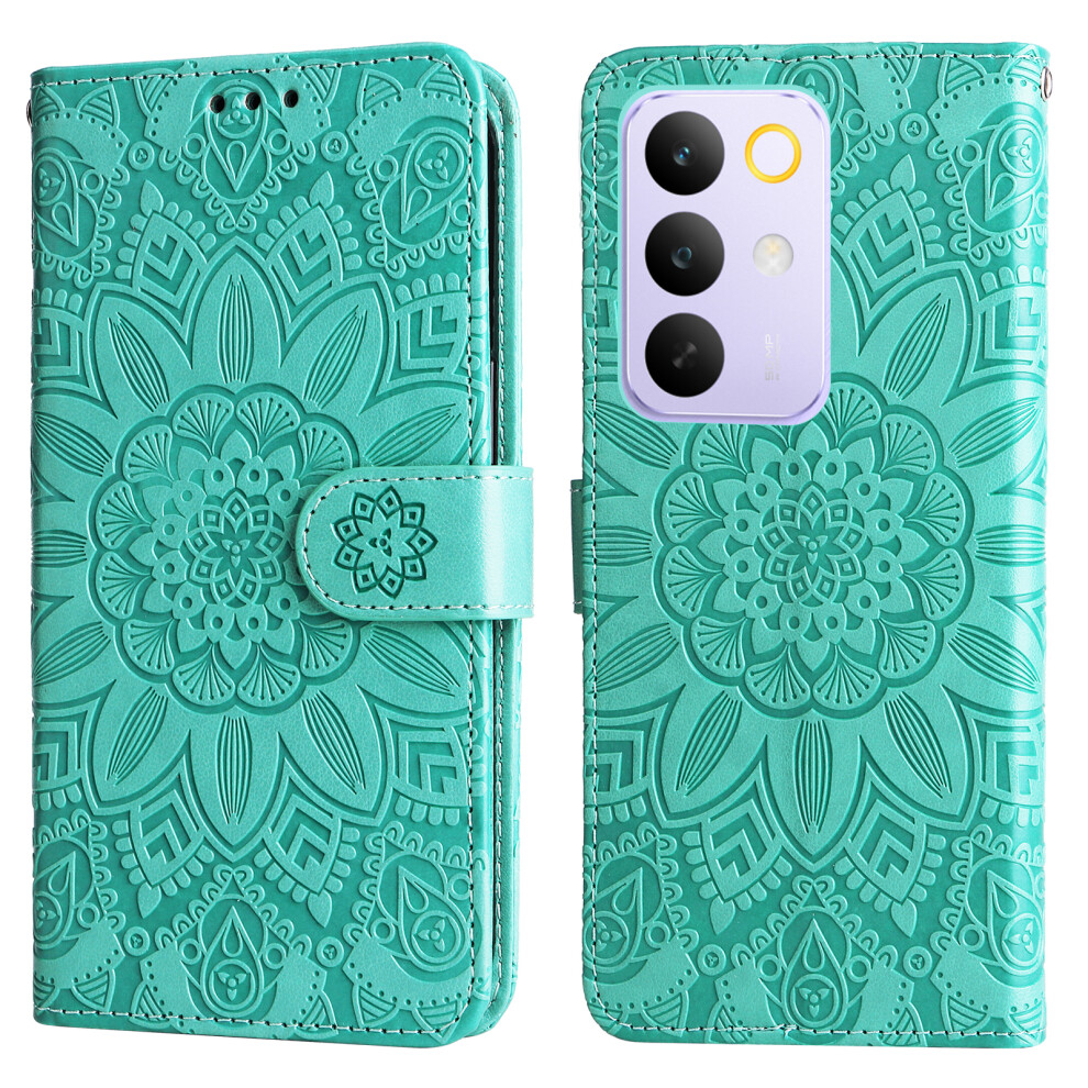 (Green) For Realme C85 Pro 4G Case Sunflower Imprint Leather Wallet Phone Cover Green 6914297606460