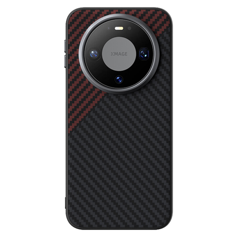 (Black / Red) Abeel For Huawei Mate 80 Pro Magnetic Case Carbon Fiber Texture Phone Back Cover Black,Red 6914290532957