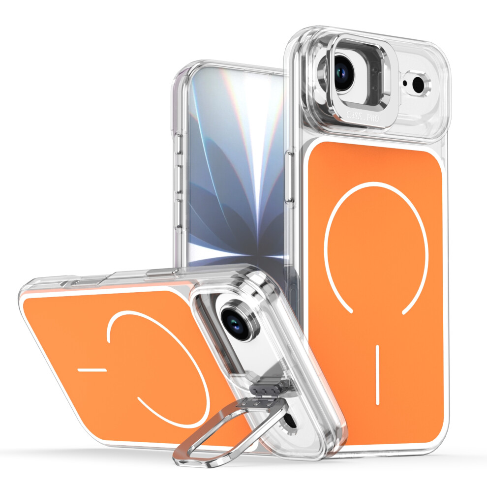 (Orange) For Iphone Air Case Compatible With Magsafe Lens Kickstand Tpu Pc Phone Cover Orange 6914297419770