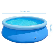 (D300 x H76cm) Aufblasbare Schwimmbecken, runder aufblasbarer Kinderpool, Badewanne, langlebiger Familienpool für den Garten im Hinterhof, im