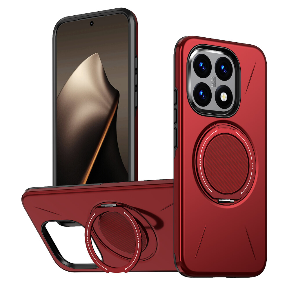 (Red) For Xiaomi 15T Magnetic Case Tpu + Pc Back Cover With Rotating Kickstand Red 6914296485912