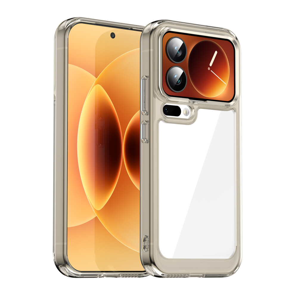 (Transparent ) For Xiaomi 17 Pro Case Tpu + Acrylic Protective Clear Phone Cover Grey 6914298820650
