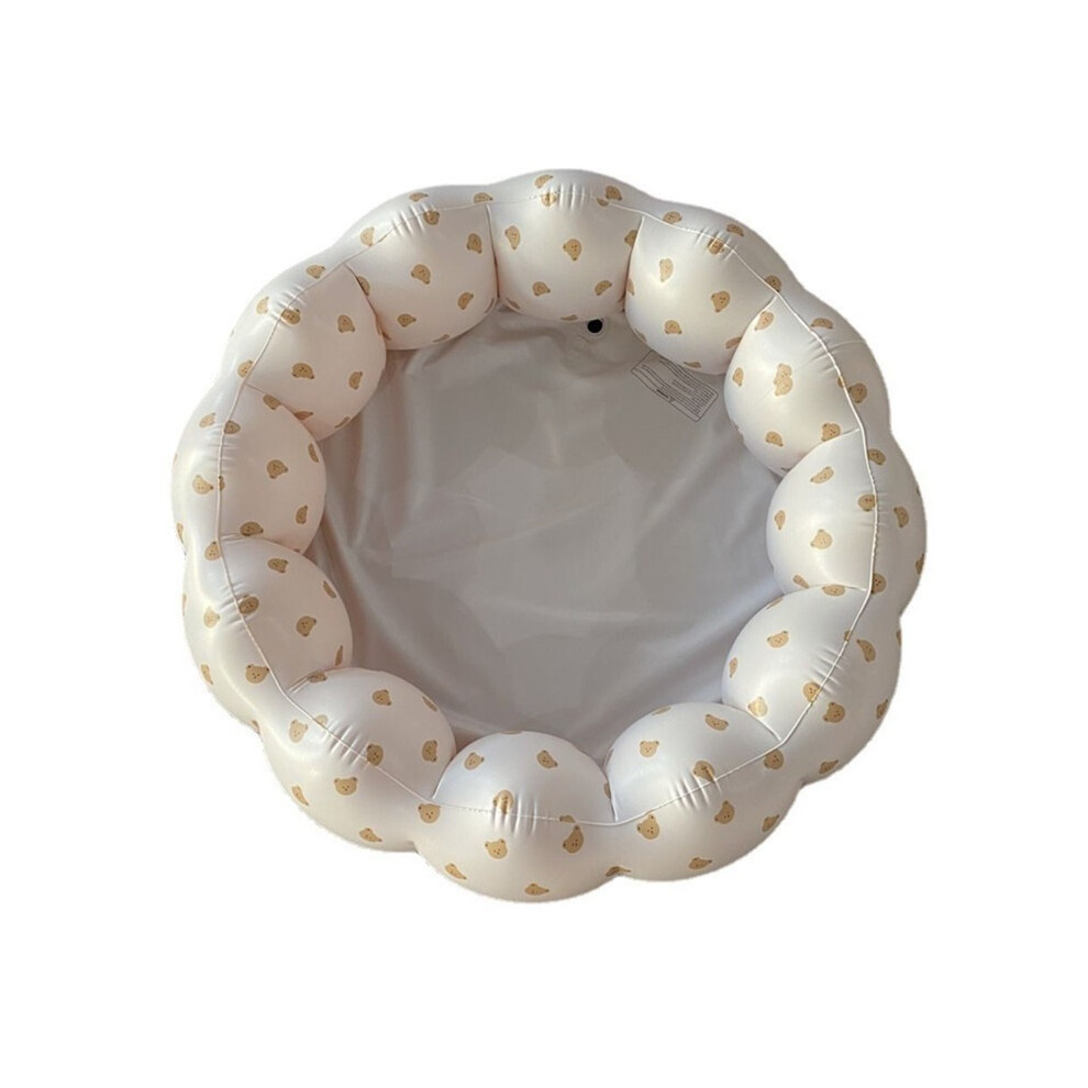 (-Bear Head) Bear Inflatable Swimming Pool Petal Shape Olive Baby Ball Pit Fence Pvc Korean Style Play Water Bathtub Play Sensory Place Mat 6465364831747