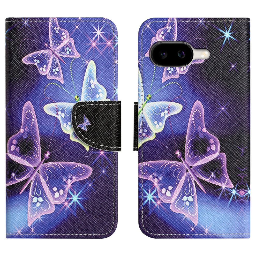 (Sparkling Butterfly) For Google Pixel 10A Case Pattern Printing Cross Texture Leather Phone Cover 6914293475787