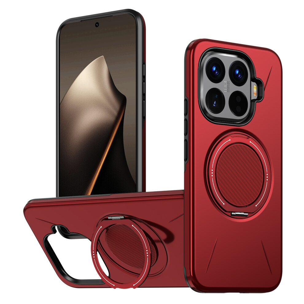 (Red) For Xiaomi 15T Pro Magnetic Case Tpu + Pc Back Cover With Rotating Kickstand Red 6914293925329