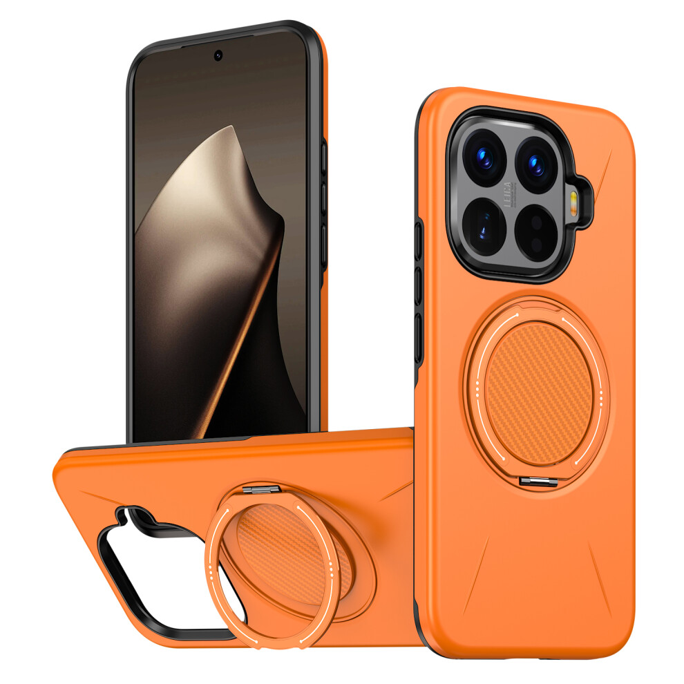 (Orange) For Xiaomi 15T Pro Magnetic Case Tpu + Pc Back Cover With Rotating Kickstand Orange 6914299366300