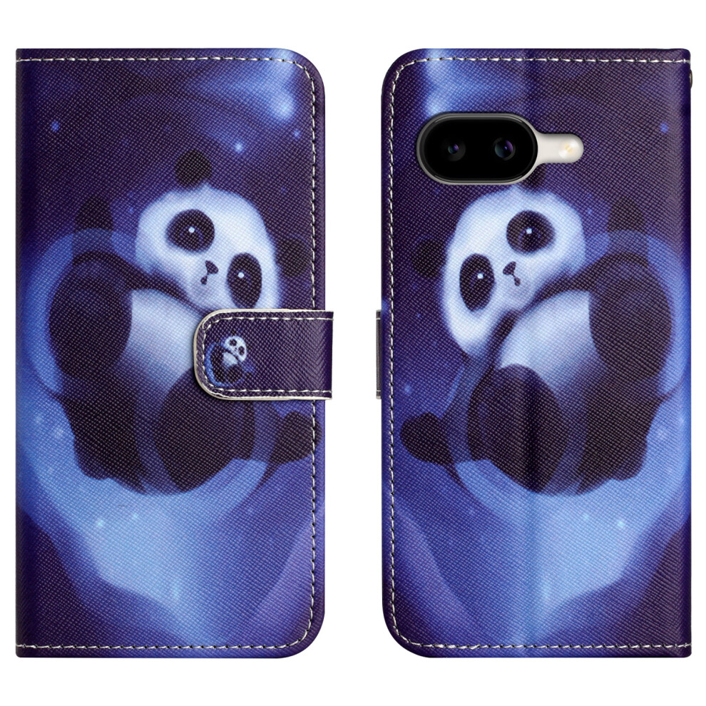 (Panda) For Google Pixel 10A Case Pattern Print Pu Leather Wallet Phone Cover Cross Texture 6914298554111