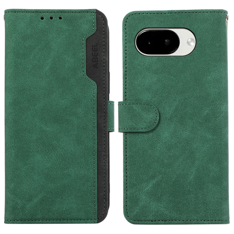 (Green) Abeel For Google Pixel 10A Case Color Splicing Leather Flip Phone Cover Rfid Blocking Green 6914292894206