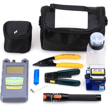 FTTH Fiber Cold Connection Tool Kit 19-in-1 met FC-6S Fiber Cleaver, 10KM Visual Error Locator, optische vermogensmeter, kabeltester, striptang e