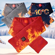 Écharpe chauffante USB unie (lot de 3), sans chargeur, idéale pour l'hiver. Elle chauffe et rafraîchit le cou à l'extérieur, pour la maison, le b