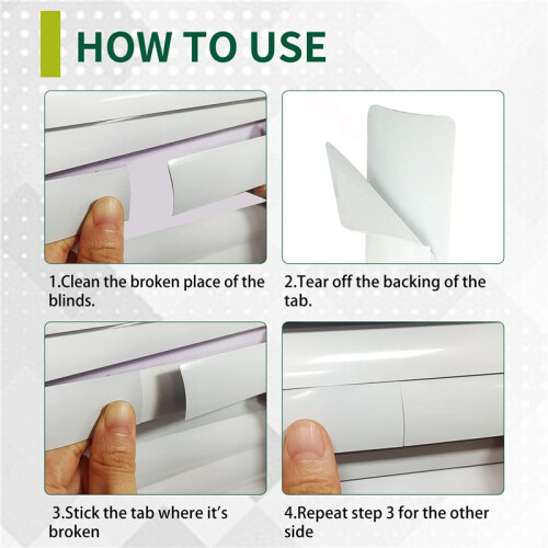 6 Sets Horizontal Blinds Replacement Slats, White Horizontal Blind Repair Tabs, White Blind Fixers for Horizontal 2