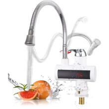 Elektrische waterkraan, 360 graden draaibare waterstraal, waterverwarmer, 3000W, snelle verwarming, LED-temperatuurweergave, kraan voor badkamer,
