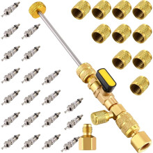 Outil de démontage de serpentins de climatisation compatible avec deux ports de 1/4" et 5/16", adaptateur en laiton R410 R32, 20 serpentins et 10