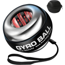 Gyroball polsoefenbal met automatische start, 5 weerstandsniveaus, lichtregeling en gyroscopische onderarmtrainer voor armversterkende, vinger- e