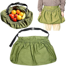 Tuinschort voor de oogst, heuptas voor buiten met zakken, verstelbare en duurzame opbergruimte voor tuingereedschap, half tuinschort, grote zak v