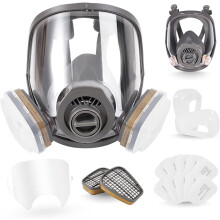 Masque respiratoire intégral 25 en 1 pour la protection contre la peinture, les vapeurs organiques et la poussière ; deux types de connecteurs ;