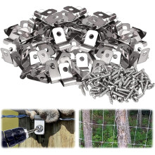 Clips de fixation pour clôture, lot de 100 clips pour fil métallique, clips de montage pour clôtures agricoles, clips à vis en acier inoxydable p