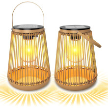Solarlantaarns, waterdichte hangende solarlampen voor buiten, handgeweven lantaarns, tuindecoratie, buitenverlichting voor op tafel of camping, v