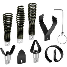 Ensemble de 8 accessoires de perçage pour déboucheur de canalisations, comprenant un outil de coupe et un râteau, compatible avec les machines de