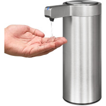 Distributeur de savon automatique en acier inoxydable, 270 ml, avec capteur, étanche IPX5, rechargeable par USB-C, idéal pour la cuisine et la sa