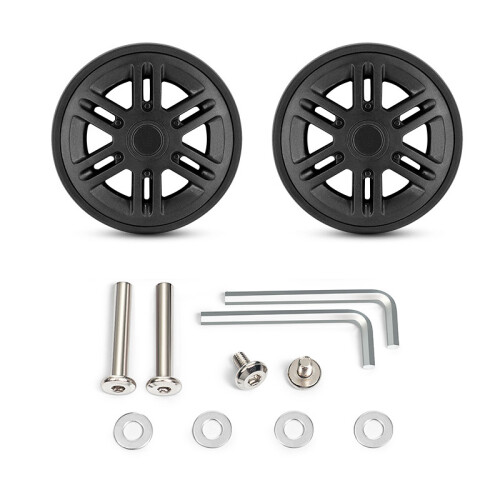 2PCS Universal Suitcase Casters Quiet Rollers  Practical Travel Luggage Casters 60 black