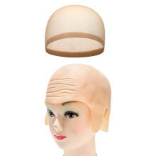 Breathable Bald Cap Featuring Extended Ears Bald Head Wig Cap For Comedy Shows Color
