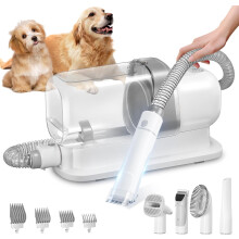 Aspirateur pour toilettage canin, kit de toilettage pour animaux de compagnie de 2,3 L, puissance d'aspiration de 99 % pour l'élimination des poi