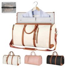 Luxmega Travel Bag, 2 in 1 Luxemega Bag with Wheels, Travel for Carry On/Garment Bag All In One (Beige)