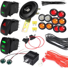 Universele ATV UTV SXS richtingaanwijzerset, straatlegale richtingaanwijzer 120 dB claxon achteruitrijlicht tuimelschakelaarset voor Polaris cros