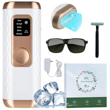 IPL Hair Removal Device 999999 Flashes 5 Levels with Skin Tone Sensor (White)