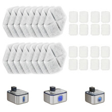 16 stuks waterfilters voor kattenfonteinen, waterdispenser met filter voor katten en honden, drievoudig filtersysteem