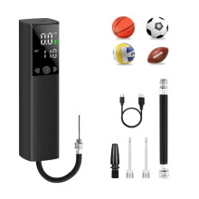 Accurate Electric Ball Pump, Ball Pump for Sports Balls Basketball Air Pump with LCD Display, Air Pumps for Soccer Ball Volleyball Rugby(Black)
