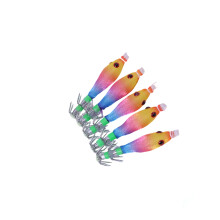 5.8cm 3.1g Fishing Lures Glow Jigs Hook Shrimp Lures Baits Squid Yellow blue gradient