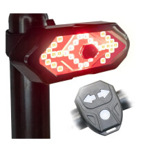 Bike Tail Light for Night Riding, Bicycle Rear Light with Turn Signals Wireless Waterproof Remote Control of Safety Warning Cycling Tail Light(Black)