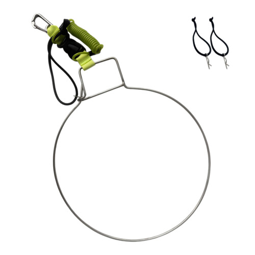 Saltwater Fish Stringer Stainless Steel Construction with Retractable Fluorescent green