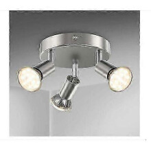 Bathroom ceiling light LED lighting bathroom ceiling lamp chrome 3 adjustable spotlights IP44 GU10 blue