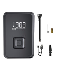 Tire Inflator Portable Air Compressor 150 PSI Cordless Electric Air Pump for Car, Motorcycle, Bike, Ball Tire Pressure Gauge(Black)