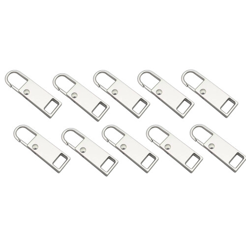 Zipper Pull Tab Replacement Metal Zipper Handle Mend Fixer for Suitcase Backpack Silver