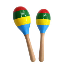 Pack of 2 Educational Wood Maracas Encouraging Rhythmic Skills Development four colors