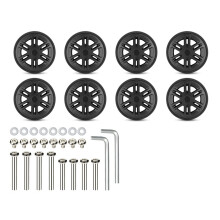 8PCS Suitcase Wheels Abrasion Resistant Plastic Rollers Easy Replacement 60 black