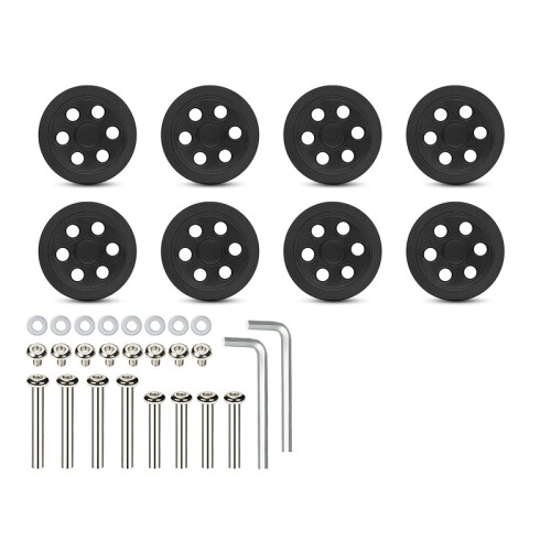 8PCS Multipurpose Travel Wheel Set Quiet Rotation Suitcase Replacement Accessory 69 black