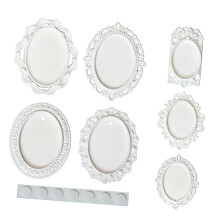 Creative Hollow Frame 7PCS Decorative Accessories For 1/12 Doll House Scene Props White