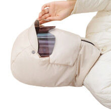 Cold Weather Cycling Skiing Windproofed Face Mask With Integrated Glasses And Thick Beige